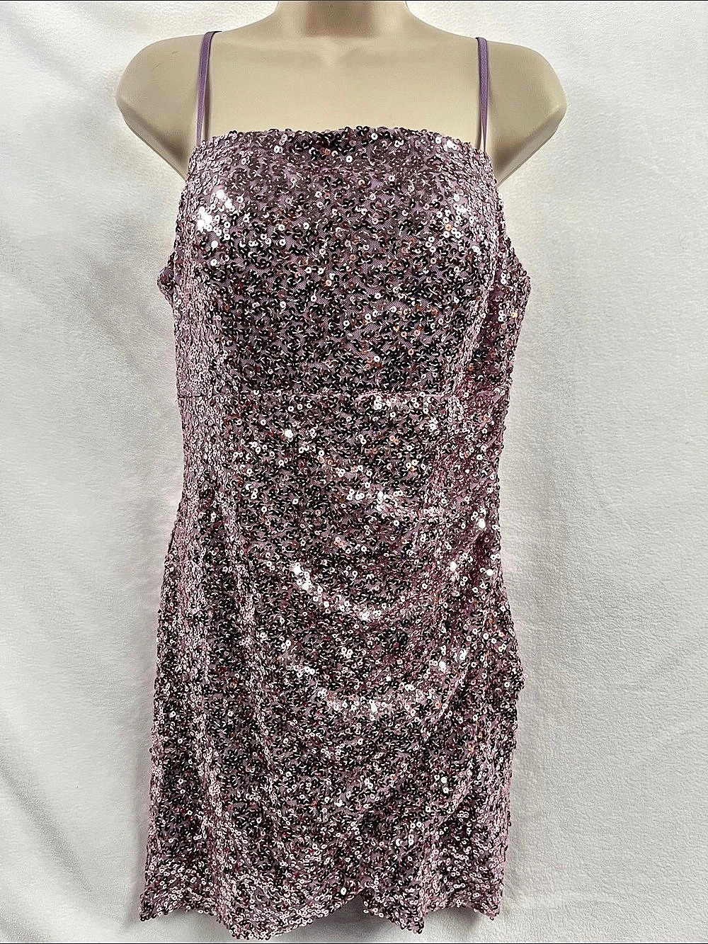Crystal Sky Sequin Mini Dress in Lilac Size XL Homecoming and Formal Dress